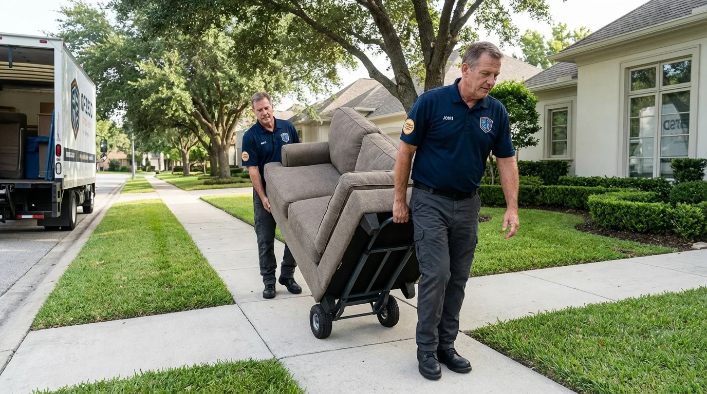 Local residential moving crew loading furniture in Annville, KY